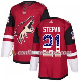 Adidas Maillot de Hockey Arizona Coyotes Derek Stepan 21 2017-2018 Rouge USA Flag Fashion Authentic - Homme